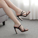 Thin Strap Square Head High-Heeled Female Sandals