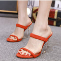 Crystal Wedge Hollow Fluorescent High Heel Sandals