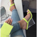 Crystal Wedge Hollow Fluorescent High Heel Sandals