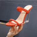 Crystal Wedge Hollow Fluorescent High Heel Sandals