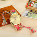 Hand-woven color drawstring watch