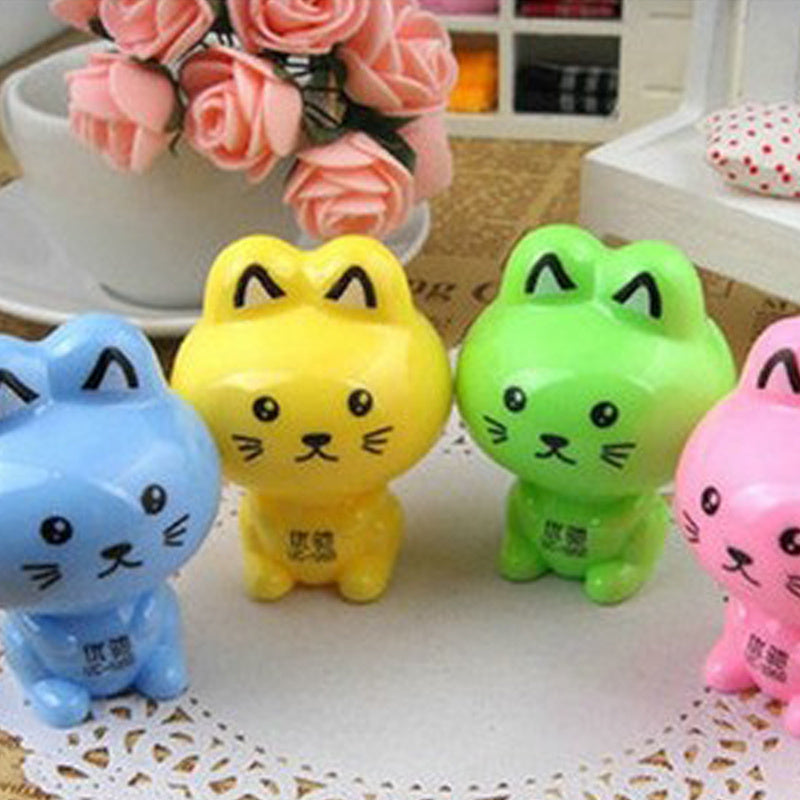 Student Cute Kitten Shape Cartoon Pencil Sharpener