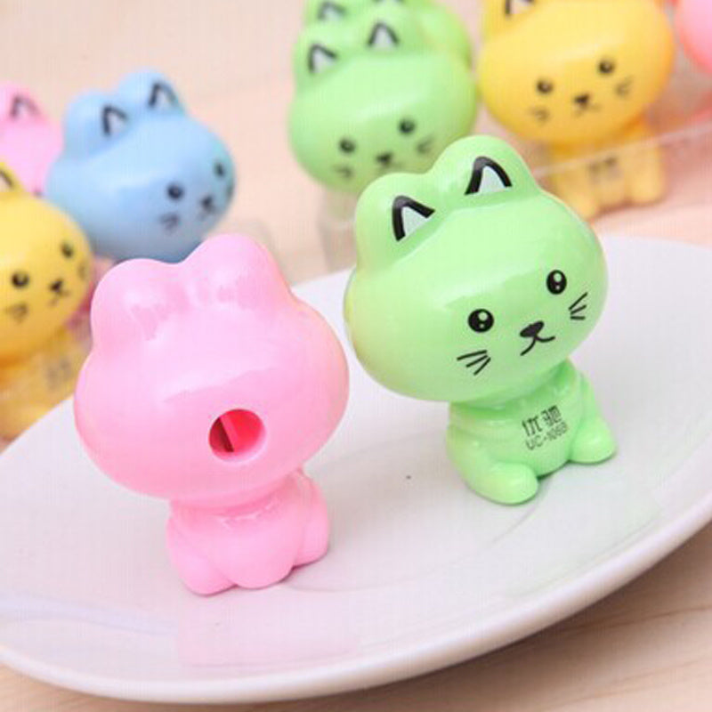 Student Cute Kitten Shape Cartoon Pencil Sharpener