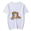 Cute Cartoon Animal Print Short Sleeve T-Shirt For Lovers