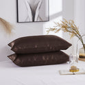 Simple Pillowcase Satin Imitation Silk Pure Color Bedding