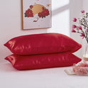 Simple Pillowcase Satin Imitation Silk Pure Color Bedding