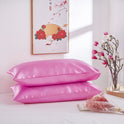 Simple Pillowcase Satin Imitation Silk Pure Color Bedding