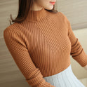 Half Turtleneck Sweater Women Fall Winter Pullover