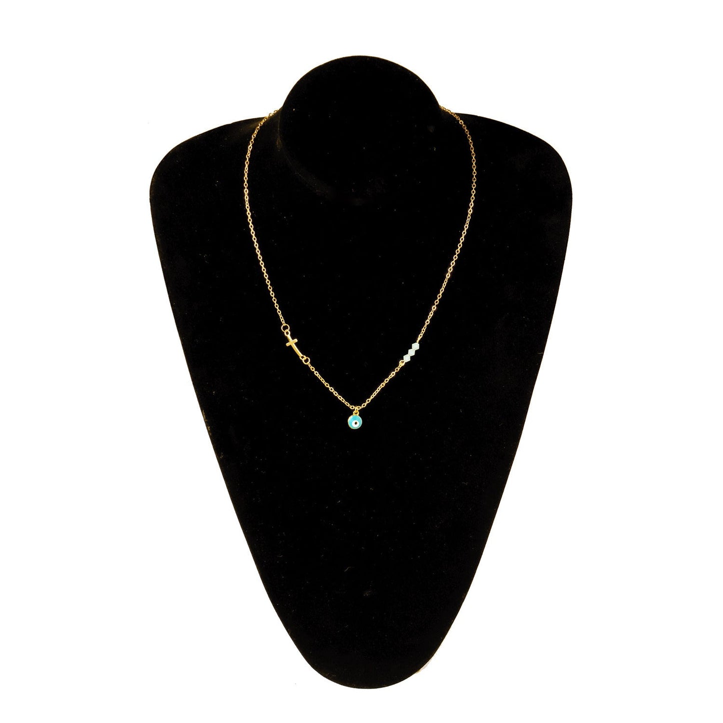 Pendant Fashion Cross Clavicle Chain Simple European And Beautiful Turquoise Necklace