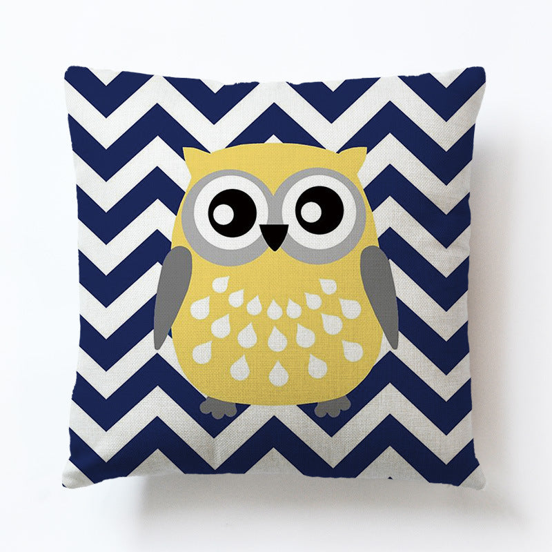 Owl Geometric Simple Animal Cute Cartoon Sofa Pillowcase