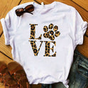 European And American Leopard Print Love Short Sleeve Shirt For Men And Women