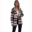 Take Loose Casual Lapel Plaid Woolen European And American Jacket