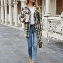 Take Loose Casual Lapel Plaid Woolen European And American Jacket