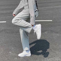 Fall Winter Gray Sweatpants With Men's Loose Straight Leg