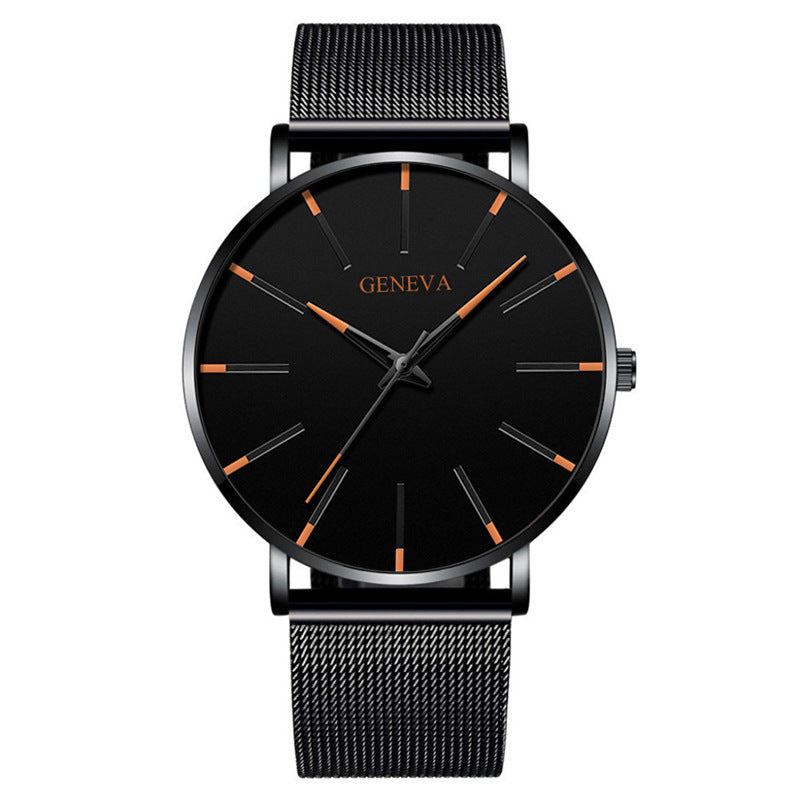 Geneva Couple Mesh Belt Non-mechanical Watch