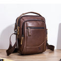 Top Layer Cowhide Men's Bag Retro Style Vertical Square Bag