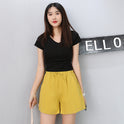 High Waist Three Quarter Pants, Large Size Thin Section, Foreign Trade Casual Wide Leg Shorts