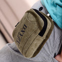 Men's Portable Retro Canvas Belt Bag With Hook