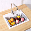 Kitchen Sink Retractable Drain Basket Stainless Steel Sink Drain Rack