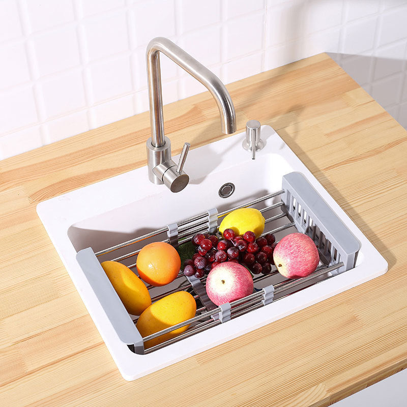 Kitchen Sink Retractable Drain Basket Stainless Steel Sink Drain Rack