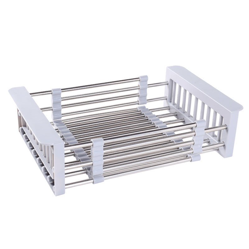 Kitchen Sink Retractable Drain Basket Stainless Steel Sink Drain Rack