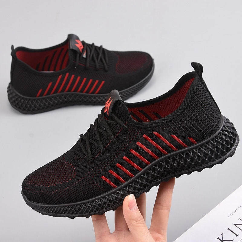 Ladies Flying Woven Casual Shoes Single Shoes Soft Sole Wear-Resistant