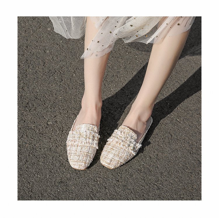 Female Summer Half Slippers Flat Toe Cap