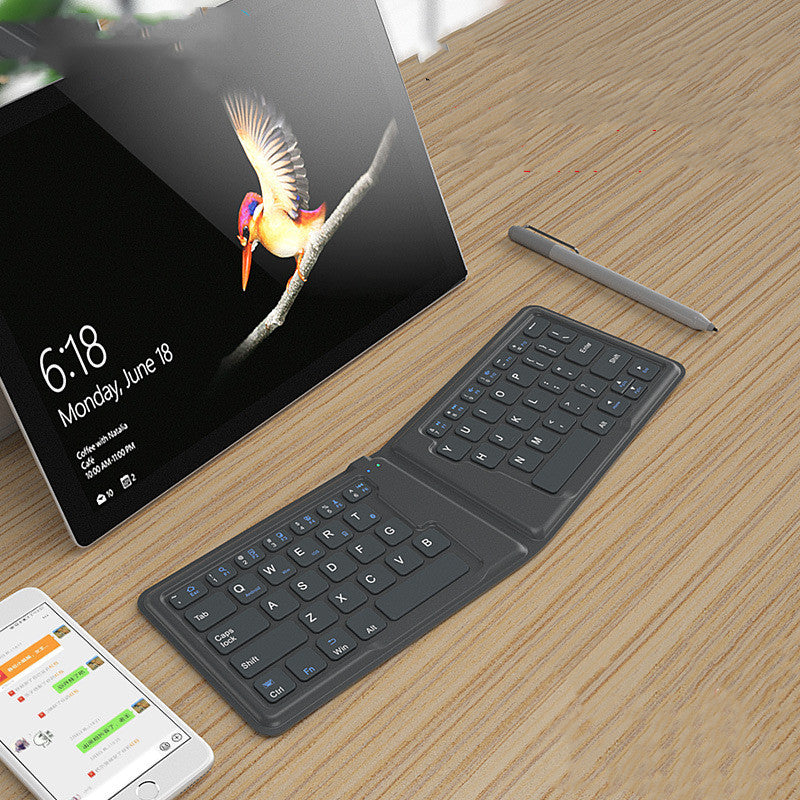 Compatible with Apple, Aerospace Folding Bluetooth Keyboard Ipad Tablet Phone Universal Office Keyboard