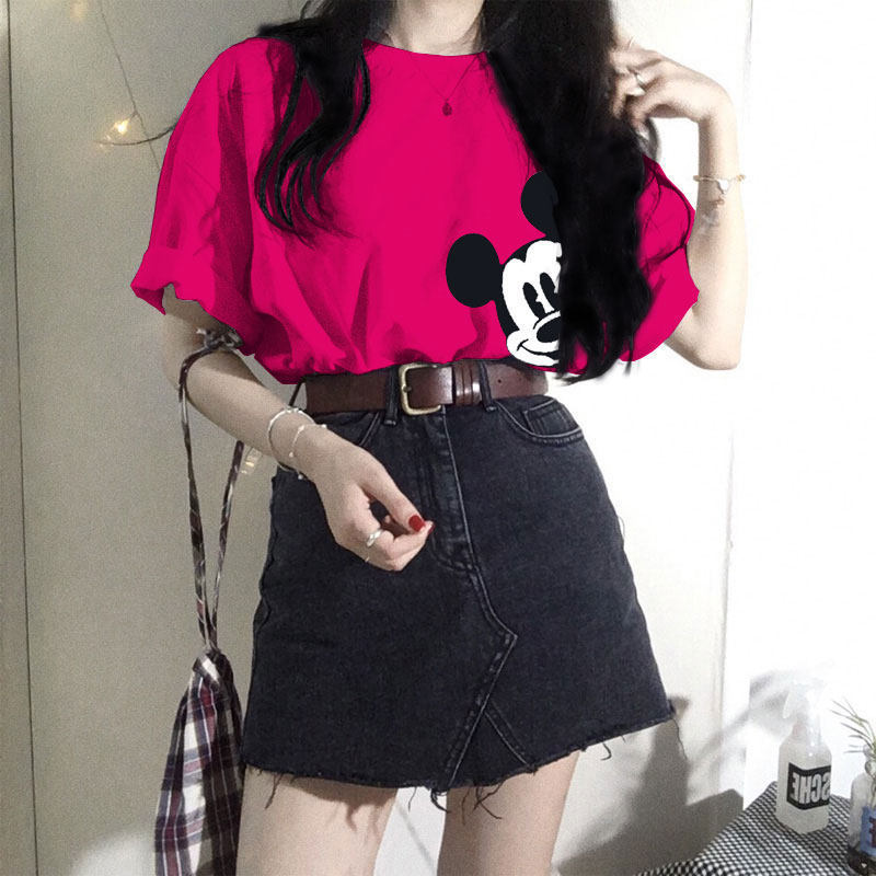 Student Loose, All-match Blouse With Half Sleeves