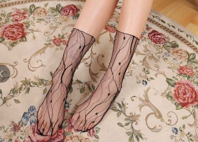 Mid-tube Transparent Korean All-match Breathable Women's Socks