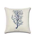 Seaweed Coral Cotton Linen Pillowcase