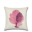 Seaweed Coral Cotton Linen Pillowcase