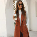 Autumn And Winter Mid-Length Temperament Waist Long-Sleeved Jacket