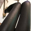 Pure Color Thin Skinny Matt Imitation Snakeskin Pattern Imitation Leather Cropped Leggings