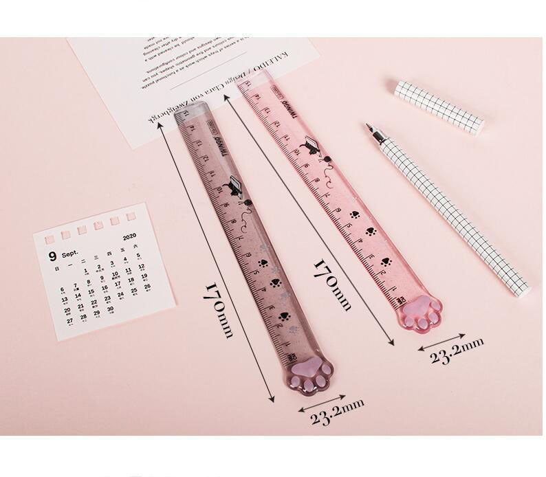 Student Creative Stationery Measuring Ruler Transparent Plastic