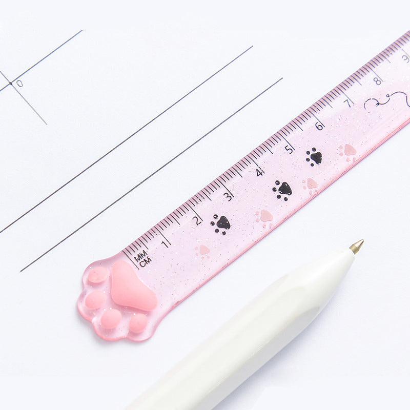 Student Creative Stationery Measuring Ruler Transparent Plastic