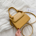 Fashion All-Match Portable Crocodile Pattern One-Shoulder Small Square Bag