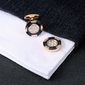 European And American Diamond-Studded Two-Tone Crystal Shirt Cuffs