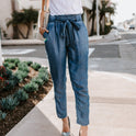 Awstring High Waist Office Cargo Loose Pants Jeans For Women