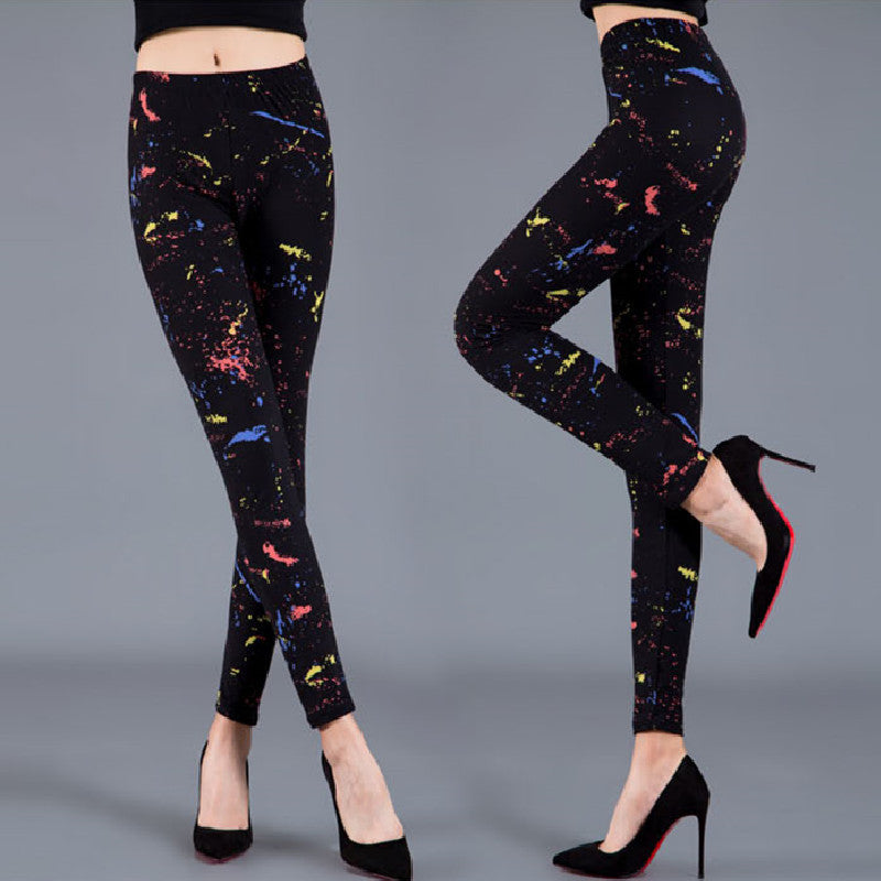 Printed And Plush Leggings For Exterior Wear