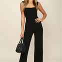 Square Neck Slim Sexy Women's Jumpsuit Flared Trousers