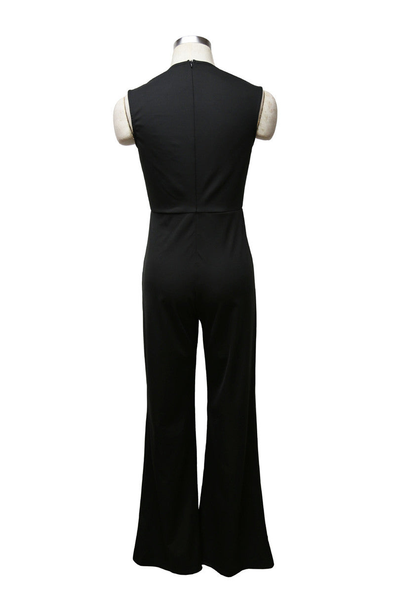 Square Neck Slim Sexy Women's Jumpsuit Flared Trousers