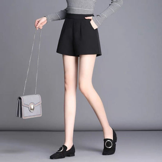 A-line Plus Size Shorts Women Spring and Autumn High Waist Wide Legs