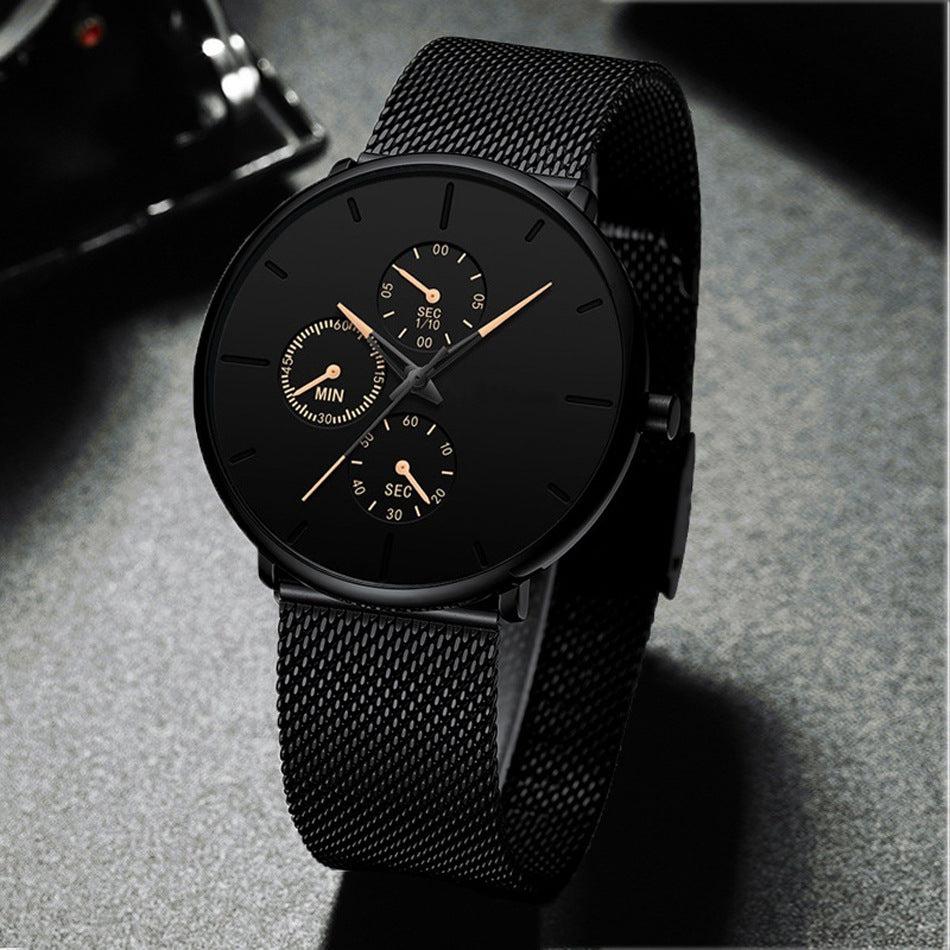 Fashion Temperament Ultra-thin Mesh Strap Men's Watch