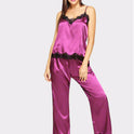 Amazon Pajamas Simulation Silk Summer Long Pajamas Two-Piece Suit