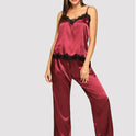 Amazon Pajamas Simulation Silk Summer Long Pajamas Two-Piece Suit