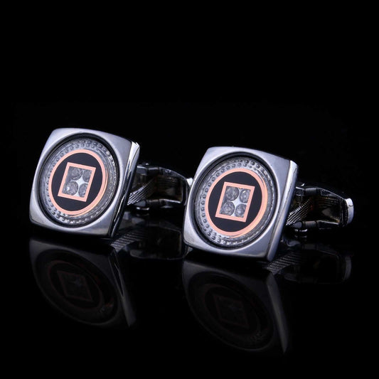 Square Crystal Rhinestone Men's French Shirt Cufflinks