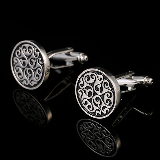 European And American Palace Pattern Cufflinks Cuff Nails Men's French Shirt Buttons