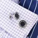 Round Inset French Formal Shirt Cufflinks