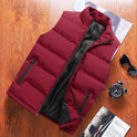 Men's Casual Vest Solid Color Stand Up Collar Vest Warm Jacket